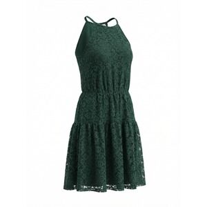Kate Kasin Dress Womens M Green Lace lined Sleeveless Fit & Flare Dress NEW